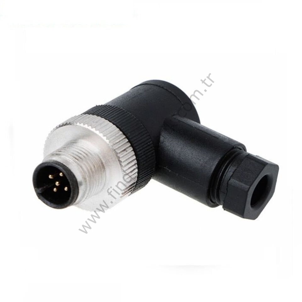 SL12-M08D M12 90 Derece 8 Pinli Erkek Konnektör