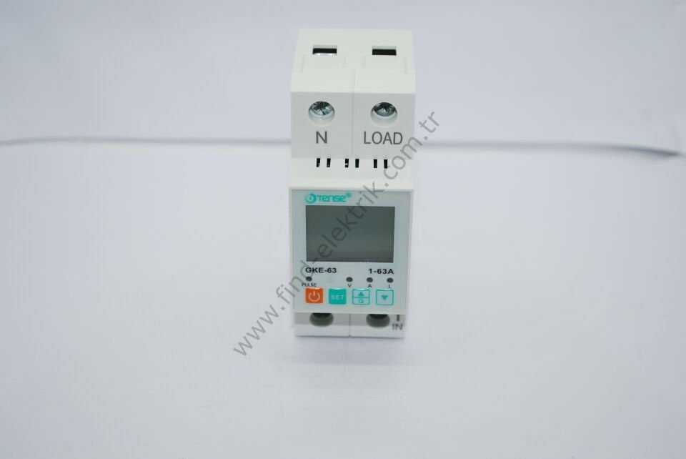 Tense GKE-63 kW Değer Göstergeli Kaçak Akım Algılamalı Monofaze Yüksek&Düşük Gerilim Kontrol Rölesi ( 63 Amper )