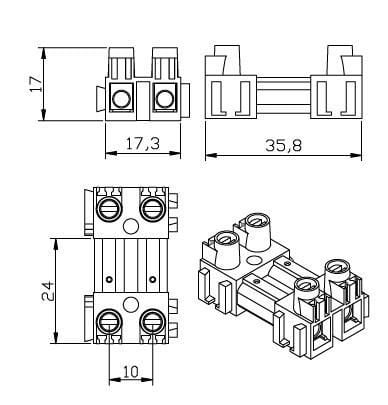 Onka 1070173 No:1 2'Li Modüler Sistem Soket Klemens