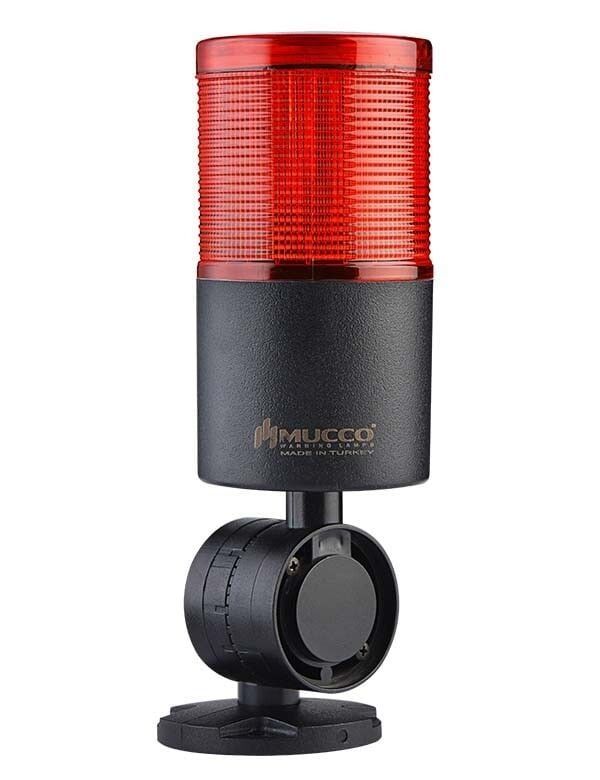 Mucco SNT-7024-CB1-1-D Kırmızı Devrilme Aparatlı Işıklı Kolon Buzzer Çakar 24V DC