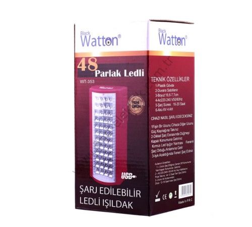 Watton WT-353 Şarjlı Ledli Işıldak Fener