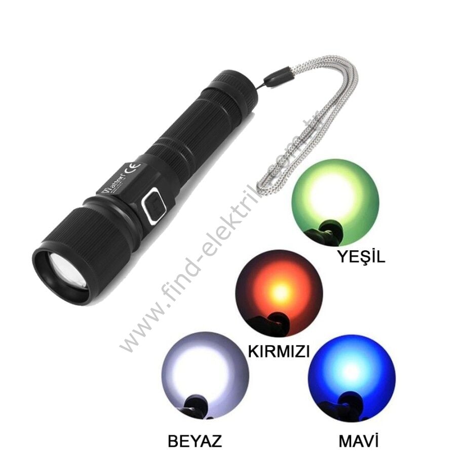 Watton WT-732 1000 Lümen Cree TG Led Şarj Göstergeli Fonksiyonel El Feneri