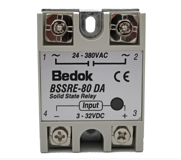 BSSRE-80DA BEDOK 3-32VDC Tetikleme,24-380VAC Çıkış Voltajı,80A Monofaze SOLİD STATE RELAY(SSR Röle)