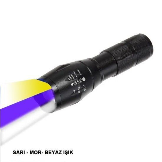 Watton WT-610 Beyaz,Sarı Ve Mor Renk Aydınlatma Q5 Led Fener