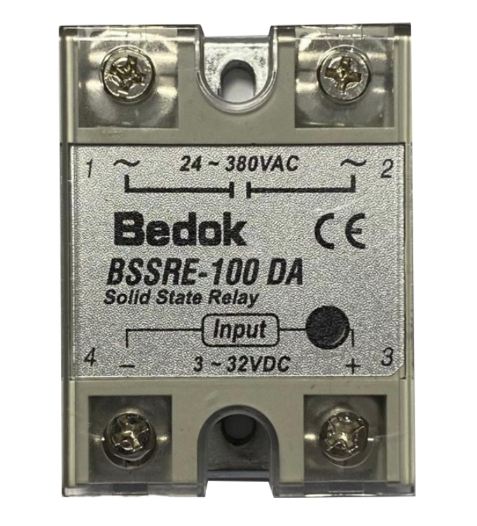 BSSRE-100DA BEDOK 3-32VDC Tetikleme,24-380VAC Çıkış Voltajı,100A Monofaze SOLİD STATE RELAY(SSR Röle)