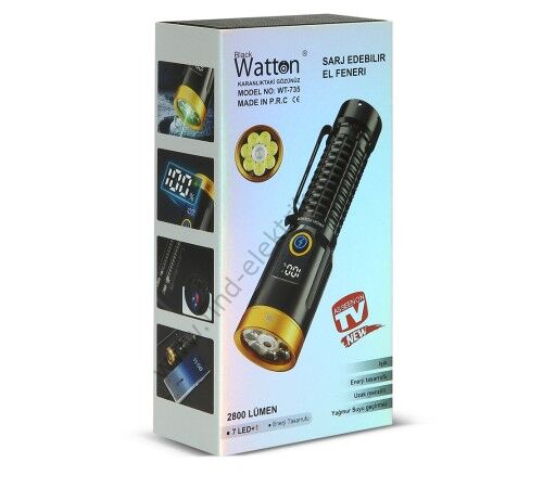 Watton WT-735 2800 Lümen Özel Seri Yeşil Lazer Özellikle Mıknatıslı Fener