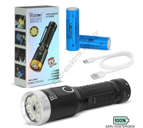 Watton WT-735 2800 Lümen Özel Seri Yeşil Lazer Özellikle Mıknatıslı Fener