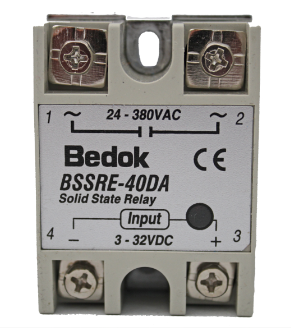 BSSRE-40DA BEDOK 3-32VDC Tetikleme,24-380VAC Çıkış Voltajı,40A Monofaze SOLİD STATE RELAY(SSR Röle)