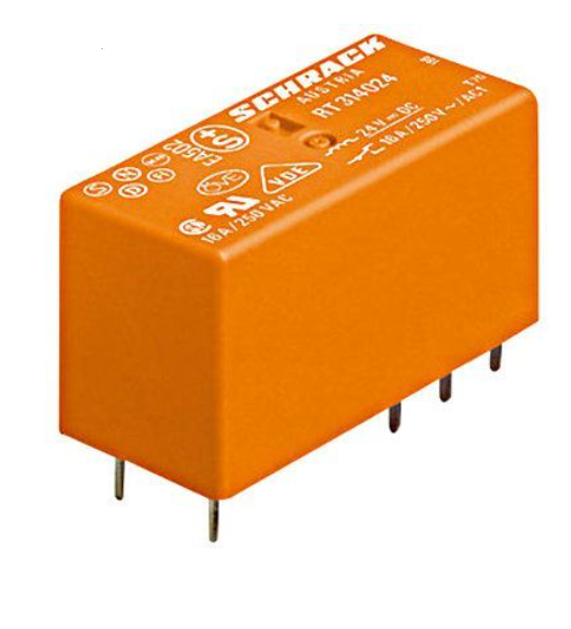 Schrack RT-314012 12V DC 1 Kontak 16 Amper PCB Röle 8 PIN