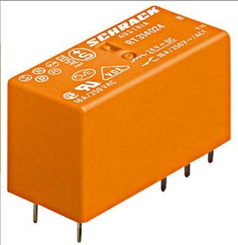 Schrack RT-314024 24V DC 1 Kontak 16 Amper PCB Röle 8 PIN