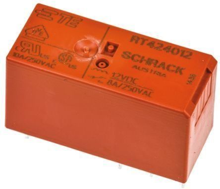 Schrack RT-424012 12V DC 2 Kontak 8 Amper PCB Röle 8 PIN
