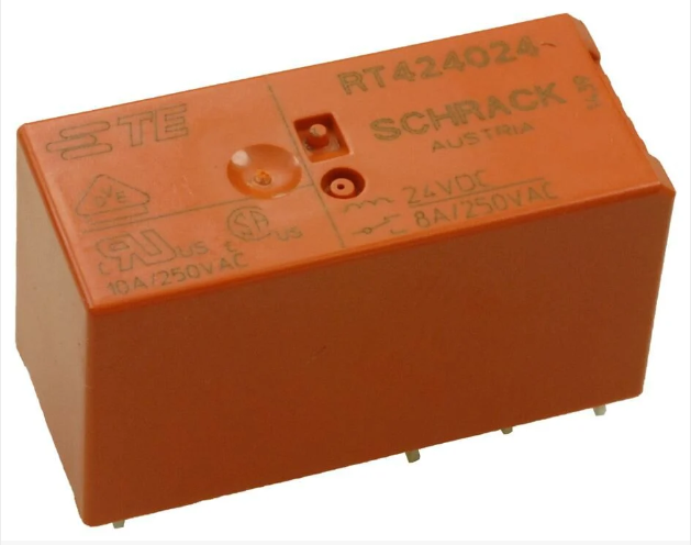 Schrack RT-424024 24V DC 2 Kontak 8 Amper PCB Röle 8 PIN