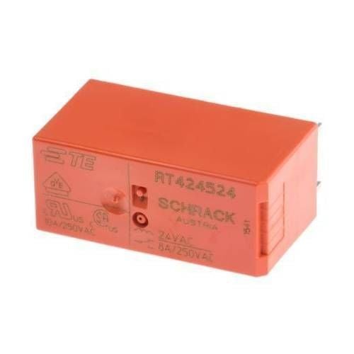 Schrack RT-424524 24V AC 2 Kontak 8 Amper PCB Röle 8 PIN