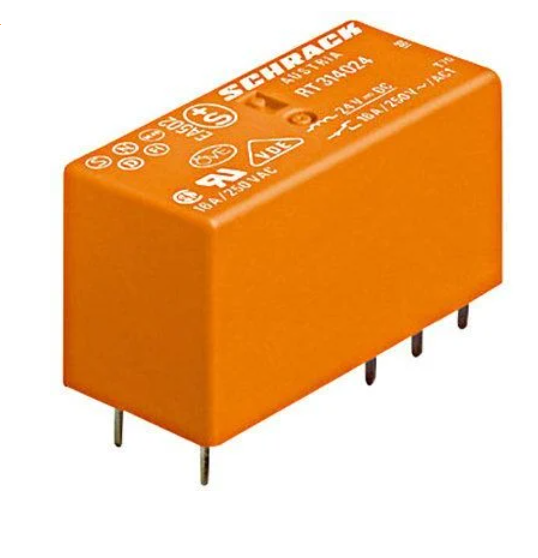 Schrack RT-424730 230V AC 2 Kontak 8 Amper PCB Röle 8 PIN