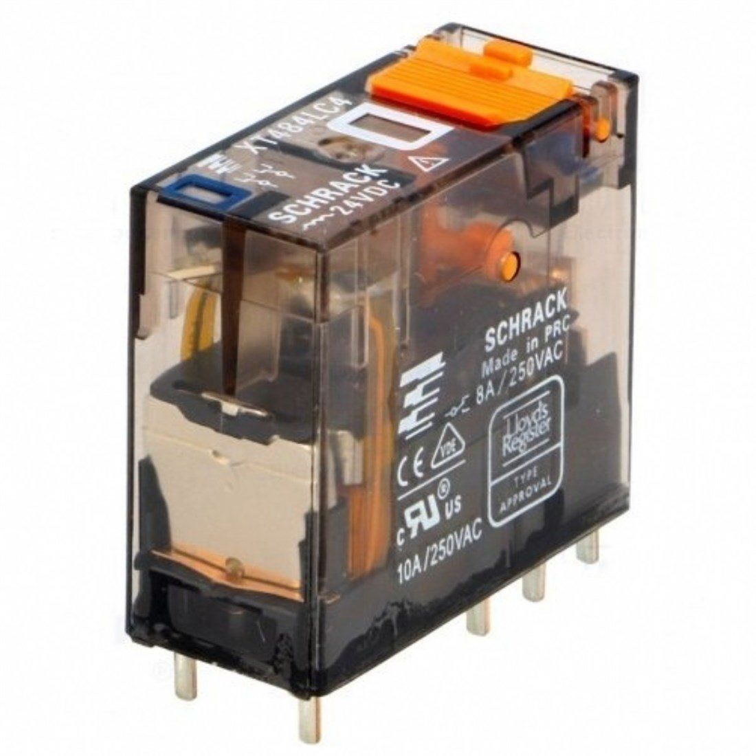Schrack XT-484LC4 24V DC 2 Kontak 8 Amper Endüstriyel Röle (T.Buton+Led+Klt)