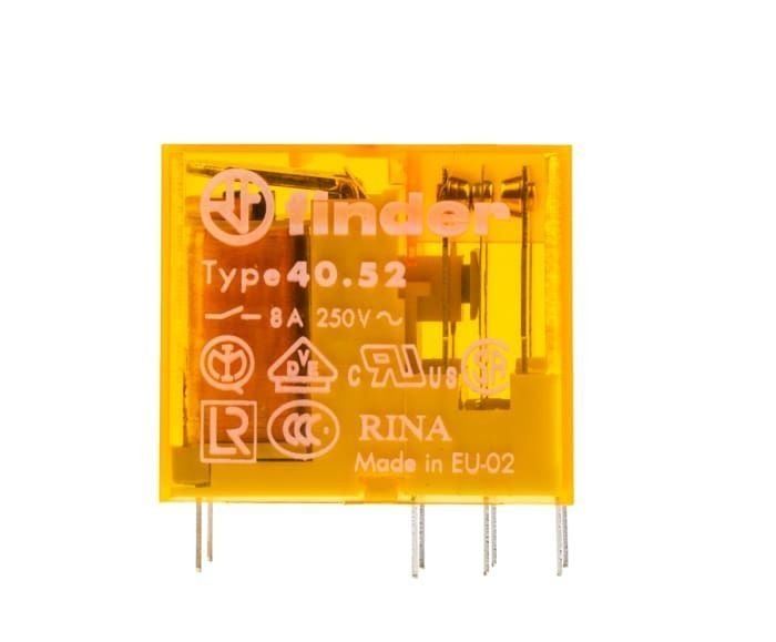 Finder F.40.52.8.230.0000-Minyatür PCB Röle 2 Co-8A Konta 230V AC Pin:5mm