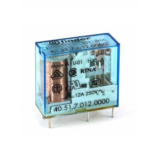 Finder F.40.51.7.012.0000-Minyatür PCB Röle 1 Co-10A Kont 12V Has.DC Pin:5 M