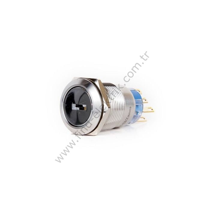 Butto J16-712-1-E 16mm Işıksız (1)-0-(2) Yaylı Anahtarlı Buton