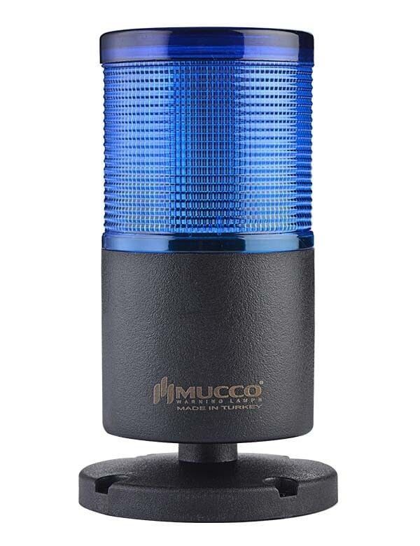 Mucco SNT-7013-CB1-4 Mavi Tabana Montaj Işıklı Kolon Buzzer Çakar 12-24V AC/DC