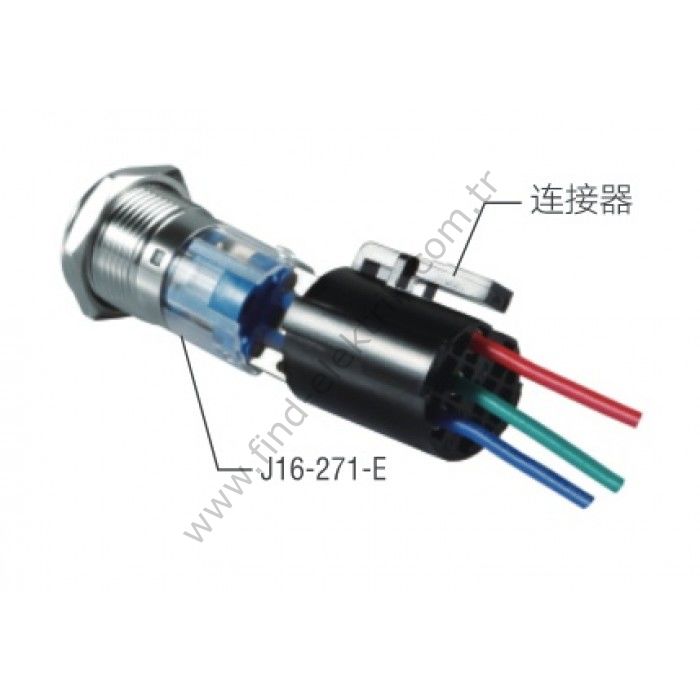 Butto J16-8P-50 16mm Buton Uyumlu Soket 50cm Kablolu