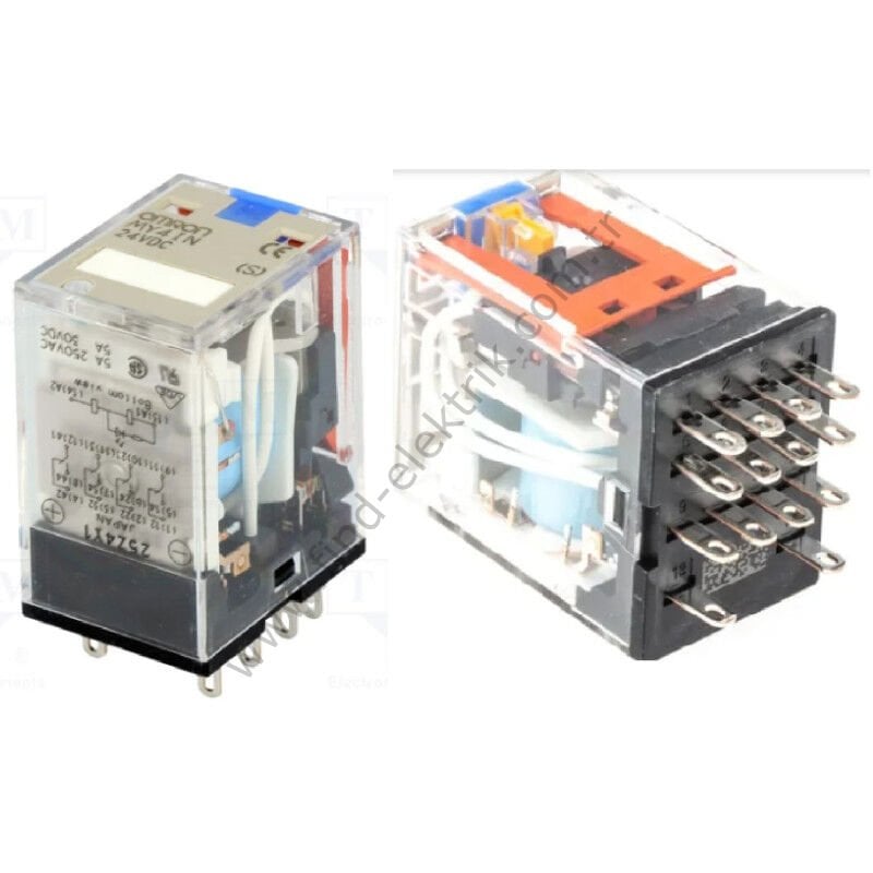 Omron MY4IN-GS-R DC24V 14 Pin 6 Amper 4 Kontak Ledli Röle