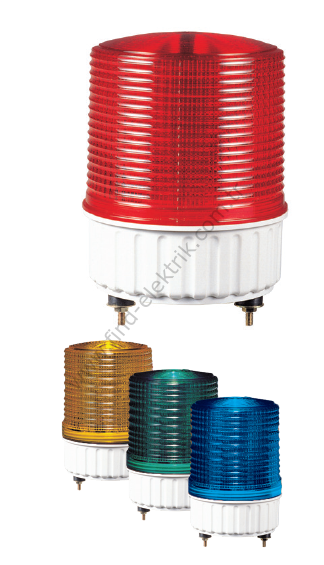 Qlight S125L-24-A 24V DC, Kalıcı Işık / Flaşör, Vida Kaideli Montaj Sarı Renk