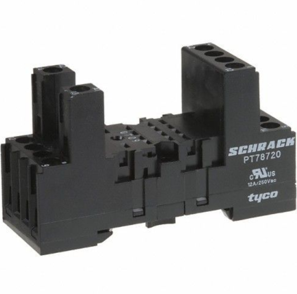 Schrack PT-78720 8 PIN 2 Kontak Röleler İçin Ray Tipi Soket Vidalı Bağlantı