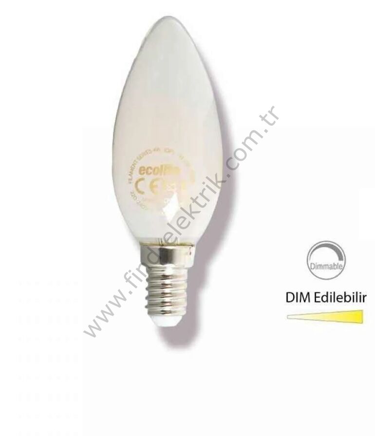 Ecolite 6w E14 Buji DİMMERRABLE  SOFT FILAMENT Led Ampul -  C35.SOFT.6W.27K.D