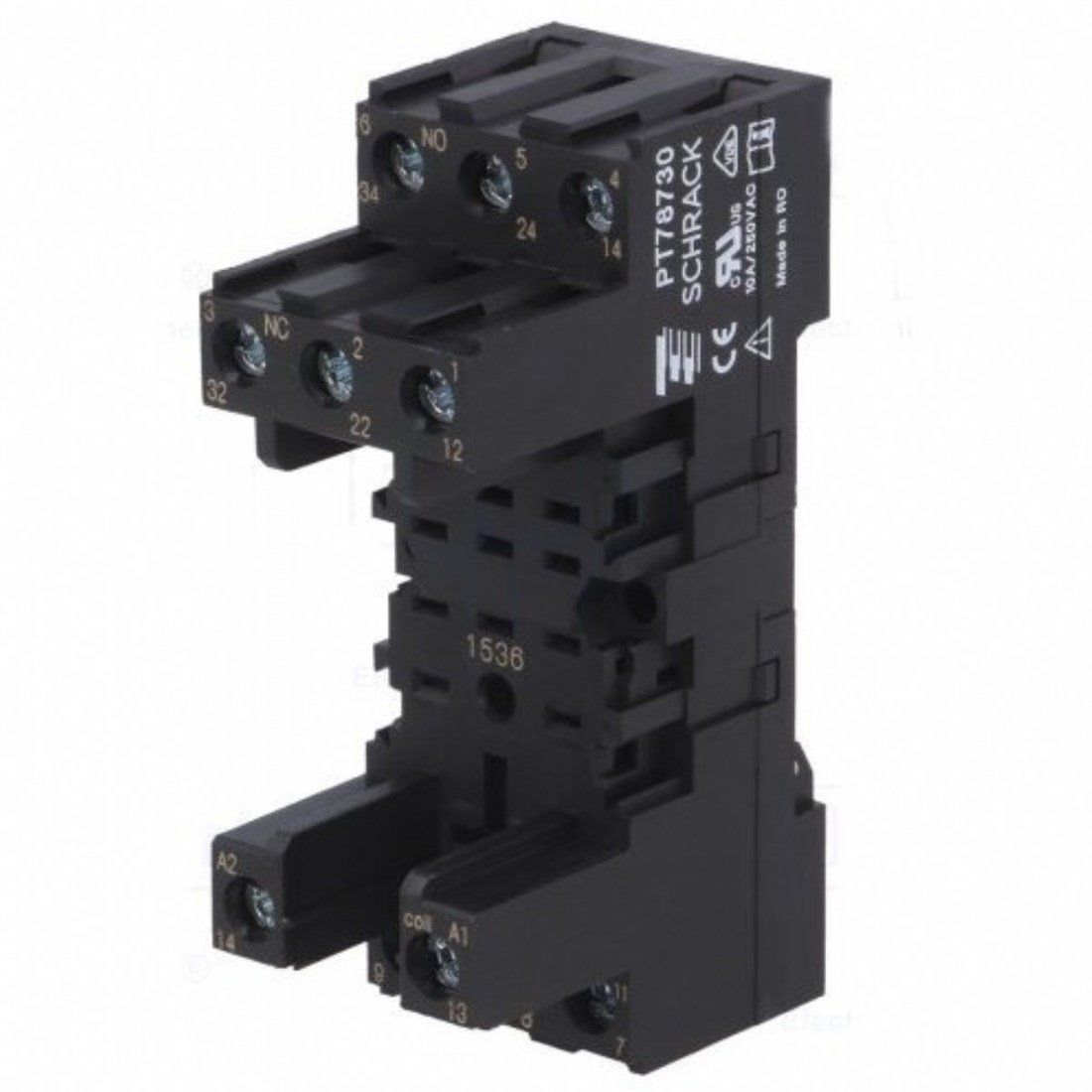 Schrack PT-78730 11 PIN 3 Kontak Röleler İçin Ray Tipi Soket Vidalı Bağlantı