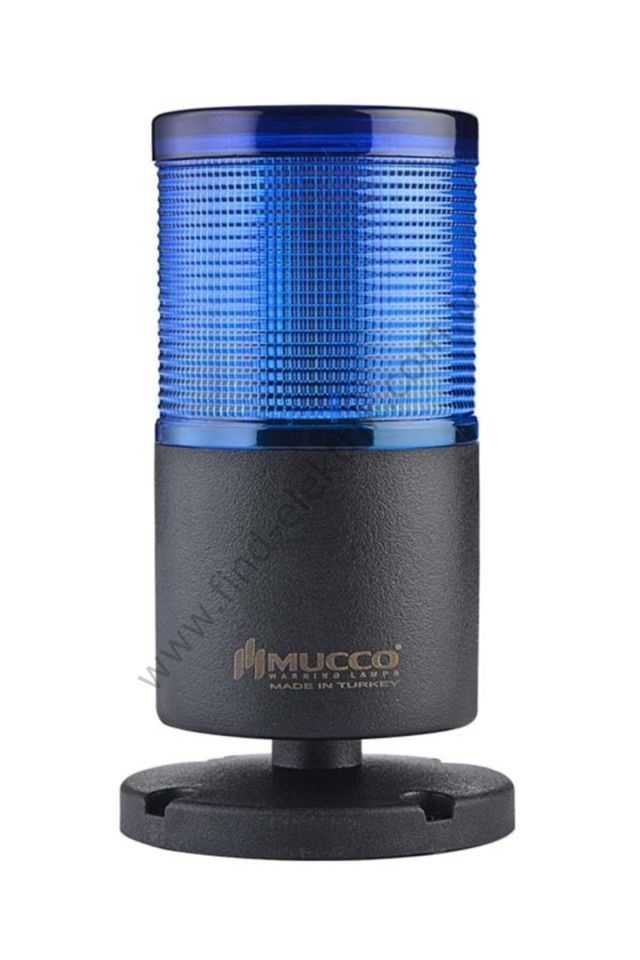 Mucco SNT-7013-CB1-4-L Mavi Duvara Montaj Işıklı Kolon Buzzer Çakar 12-24V AC/DC