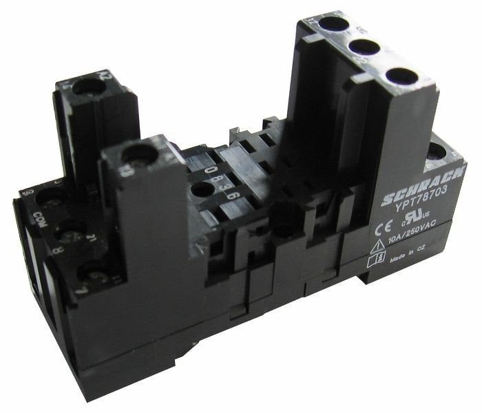 Schrack YPT-78703 11 PIN 3 Kontak Röleler İçin Ray Tipi Soket Vidalı Bağlantı