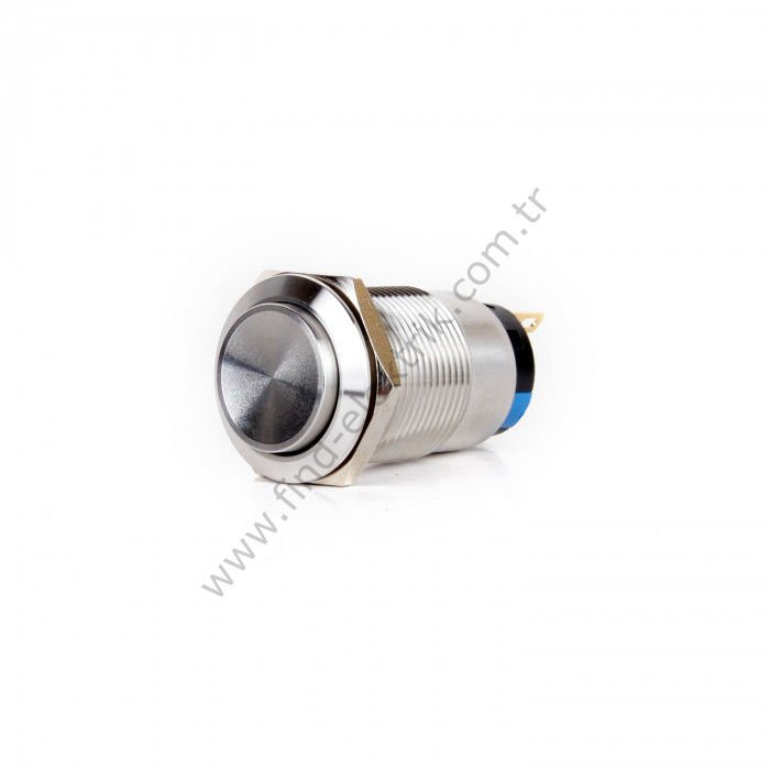Butto J19-321 19mm Çıkık Kalıcı Metal Buton 6-24V DC 220V AC