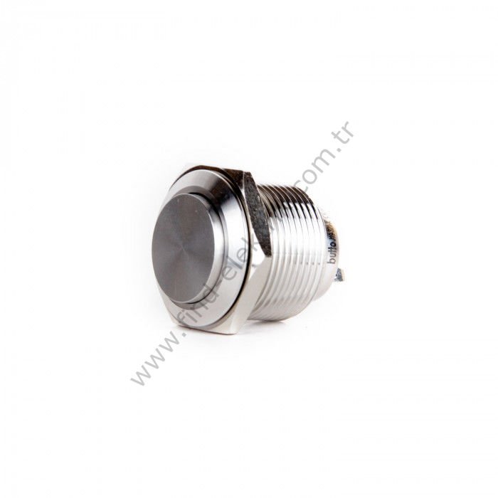 Butto J19-321-X 19mm Çıkık Kalıcı Metal Buton Kısa Gövde 6-24V DC 220V AC