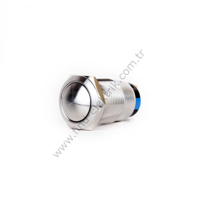 Butto J19-331 19mm Bombeli Kalıcı Metal Buton 6-24V DC