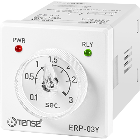 Tense ERP-03Y 0,1sn. – 3sn. (Ayarlanabilir) Pano Tipi Çekmede Gecikmeli Zaman Rölesi