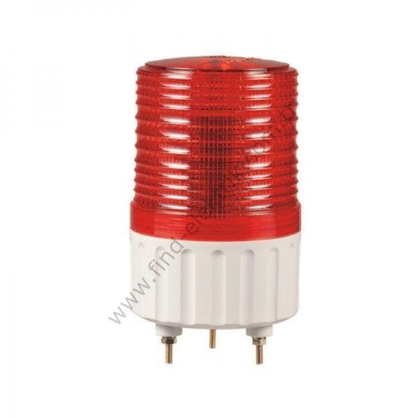Qlight S80BF-BZ-220-R 220V AC, Flaşör, Buzzer, Vida Kaideli Montaj