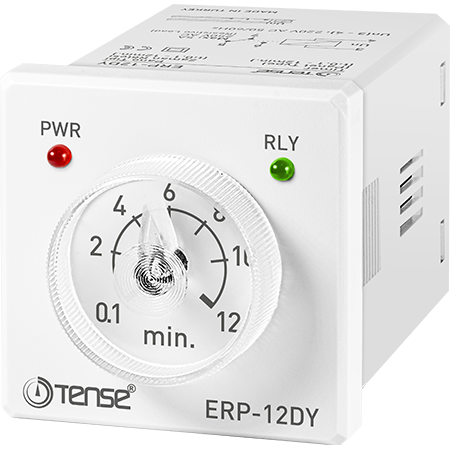 Tense ERP-12DY 0,1dk. – 12dk. (Ayarlanabilir) Pano Tipi Çekmede Gecikmeli Zaman Rölesi