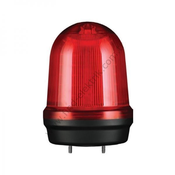 Qlight Q80L-24-R 24V DC, Kalıcı Işık / Flaşör, Vida Kaideli Montaj