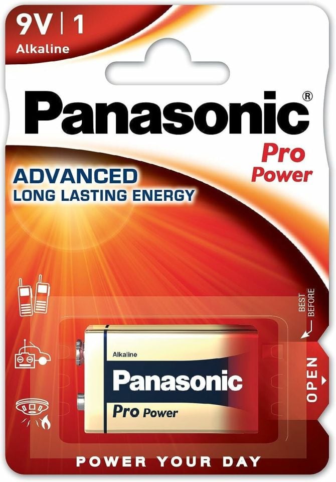 Panasonic 6LR61PPG/1BP 9V Alkalin Pro Power Yassı Pil