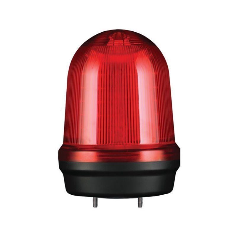 Qlight Q80L-BZ-24-R 24V DC, Kalıcı Işık / Flaşör, Buzzer, Vida Kaideli Montaj