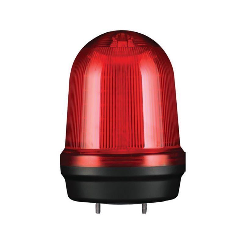 Qlight Q80L-BZ-24-R 24V DC, Kalıcı Işık / Flaşör, Buzzer, Vida Kaideli Montaj