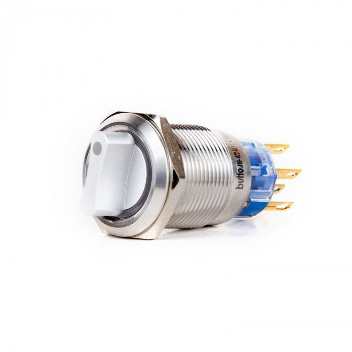Butto J19-472-2-GA2 19mm Metal Yeşil LED Işıklı 0-1 Kalıcı Mandal Buton 220V AC