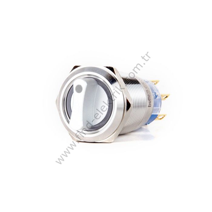 Butto J19-472-2-RA2 19mm Metal Kırmızı LED Işıklı 0-1 Kalıcı Mandal Buton 220V AC