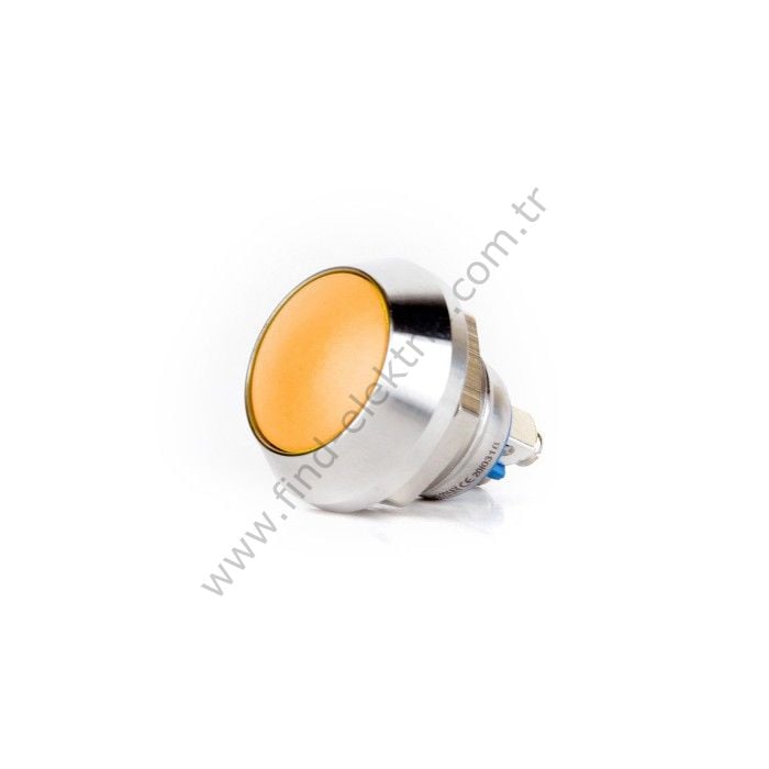 Butto EJ12-231-AO 12mm Işıksız Bombeli Turuncu Kafa Yaylı Buton ıp67