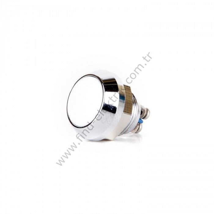 Butto EJ12-231-AW 12mm Işıksız Bombeli Beyaz Kafa Yaylı Buton ıp67