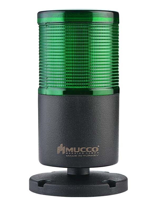 Mucco SNT-7013-CB1-2 Yeşil Tabana Montaj Işıklı Kolon Buzzer Çakar 12-24V AC/DC