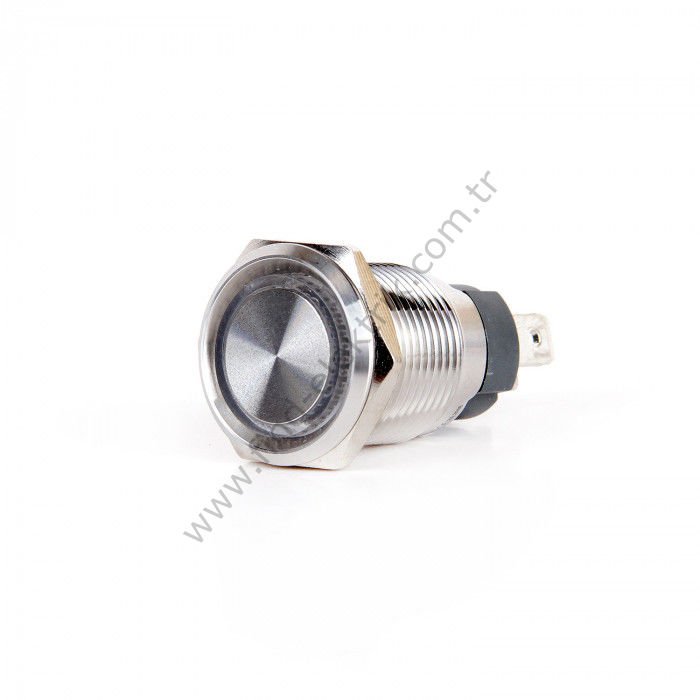 Butto J16-C-271-RD 16mm Yüksek Amper (20A) Metal Kırmızı LED Işıklı Yaylı Buton 12-24V DC