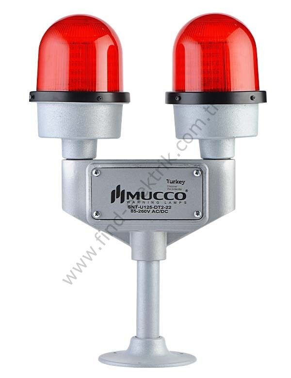 Mucco SNT-U125-DT2-48-1 İki Kollu Uçak İkaz Lambası 48V DC
