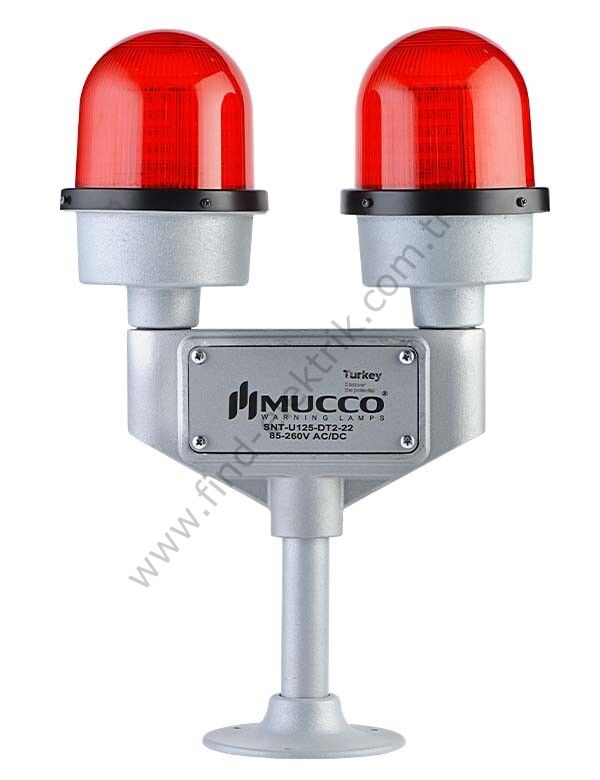 Mucco SNT-U125-DT2-48-1 İki Kollu Uçak İkaz Lambası 48V DC