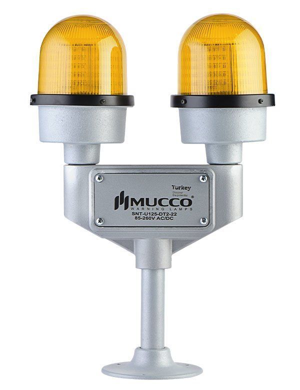 Mucco SNT-U125-DT2-22-3 İki Kollu Uçak İkaz Lambası 85-260V AC/DC